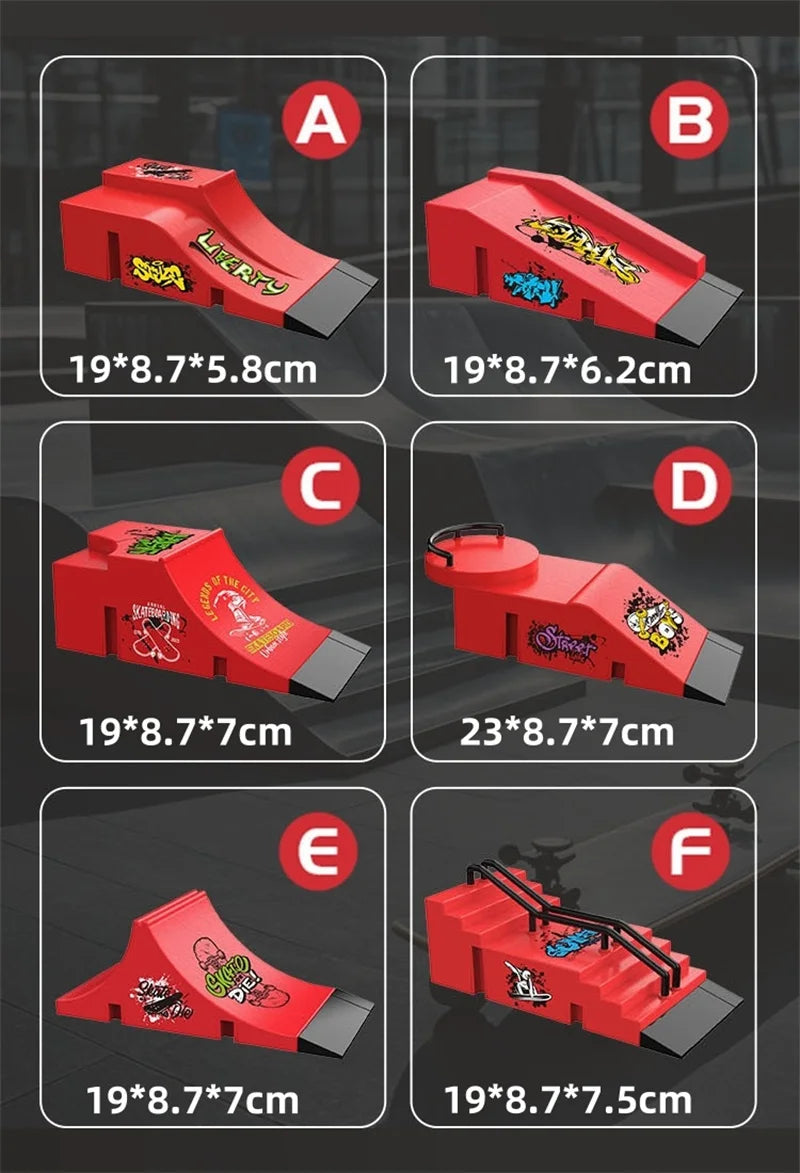 90s Finger Skateboard Park & Ramp Set