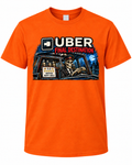 Uber Final Destination on Orange shirt