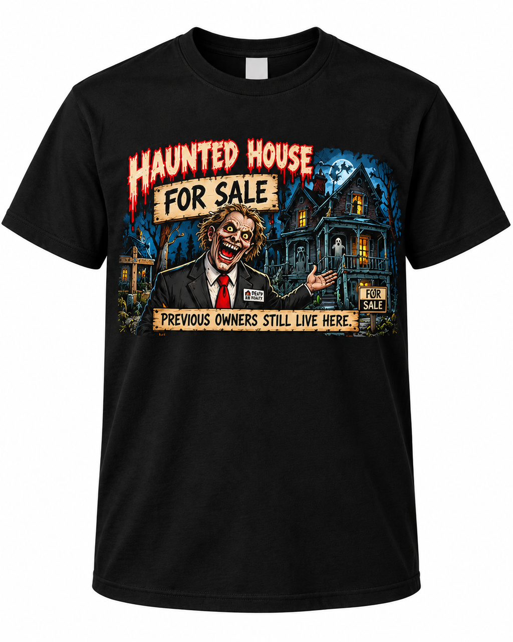 Haunted House for Sale on Black shirt