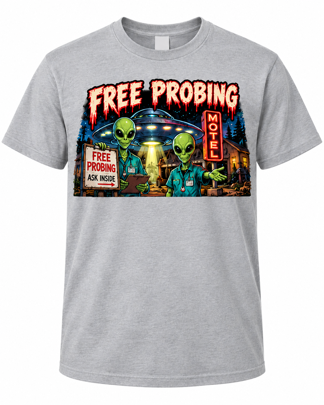 Free Probing – Motel on Sports Gray shirt