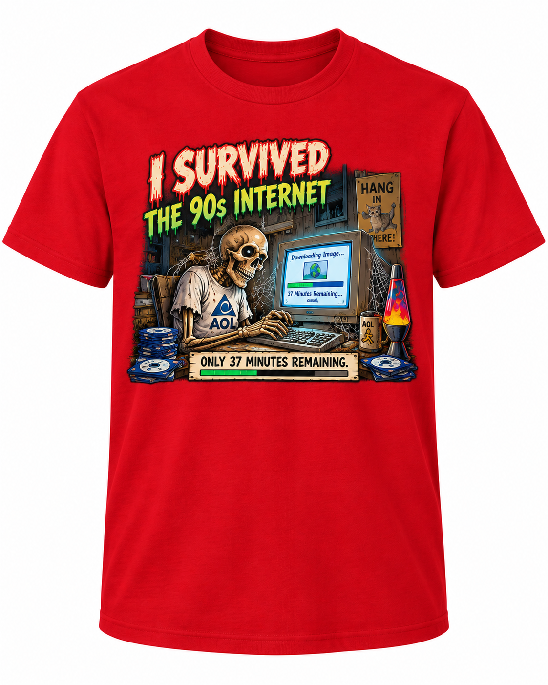 I Survived the 90s Internet on Red shirt