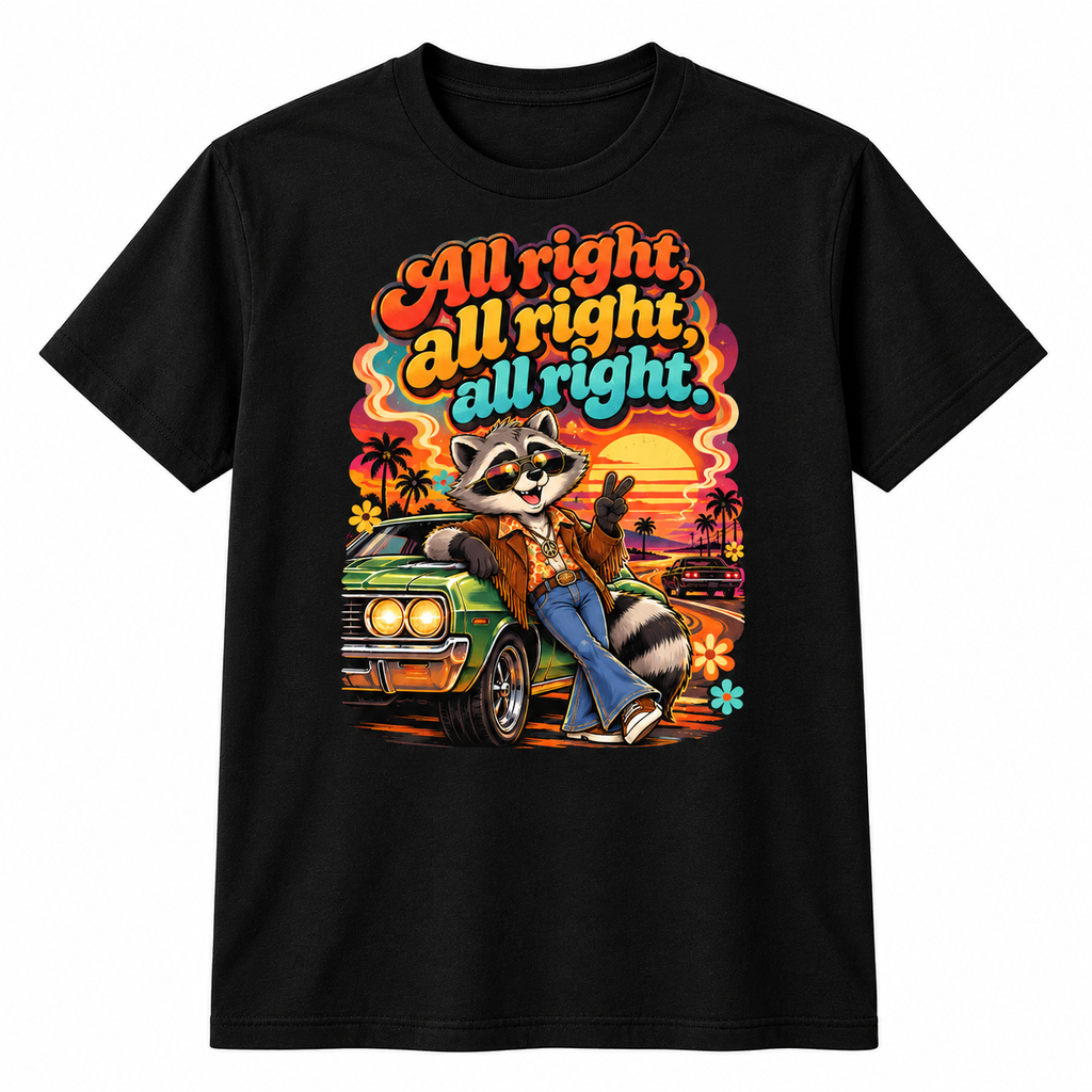 Alright Alright Alright – Retro 70s & 90s Nostalgia Graphic T-Shirt