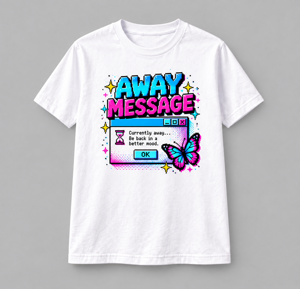 Away Message Energy – Y2K Retro Graphic Tee