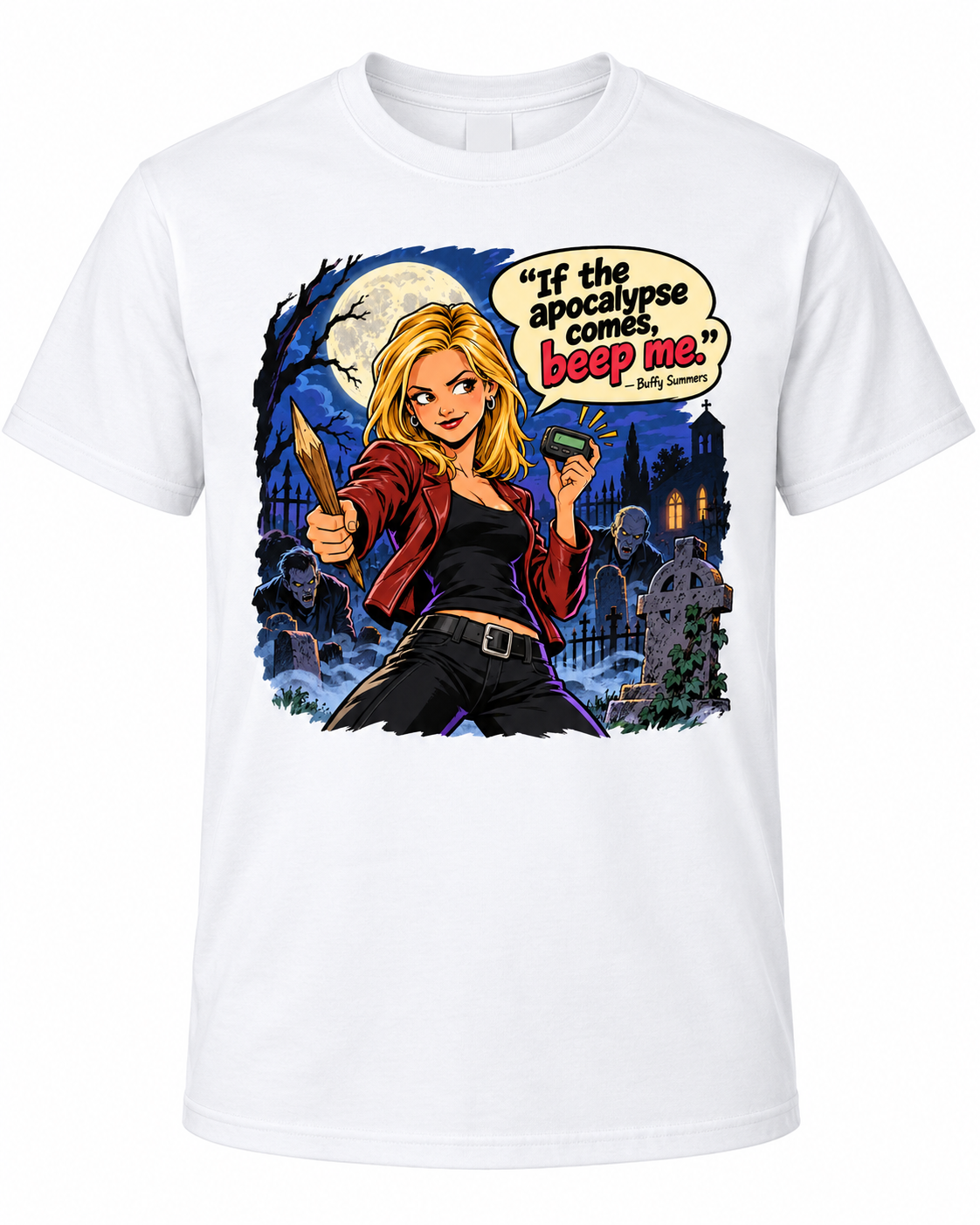 If The Apocalypse Comes, Beep Me! Retro 90s Graphic Tee – Funny Throwback Shirt