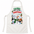 White Christmas apron with Calories Don't Count at Christmas artwork