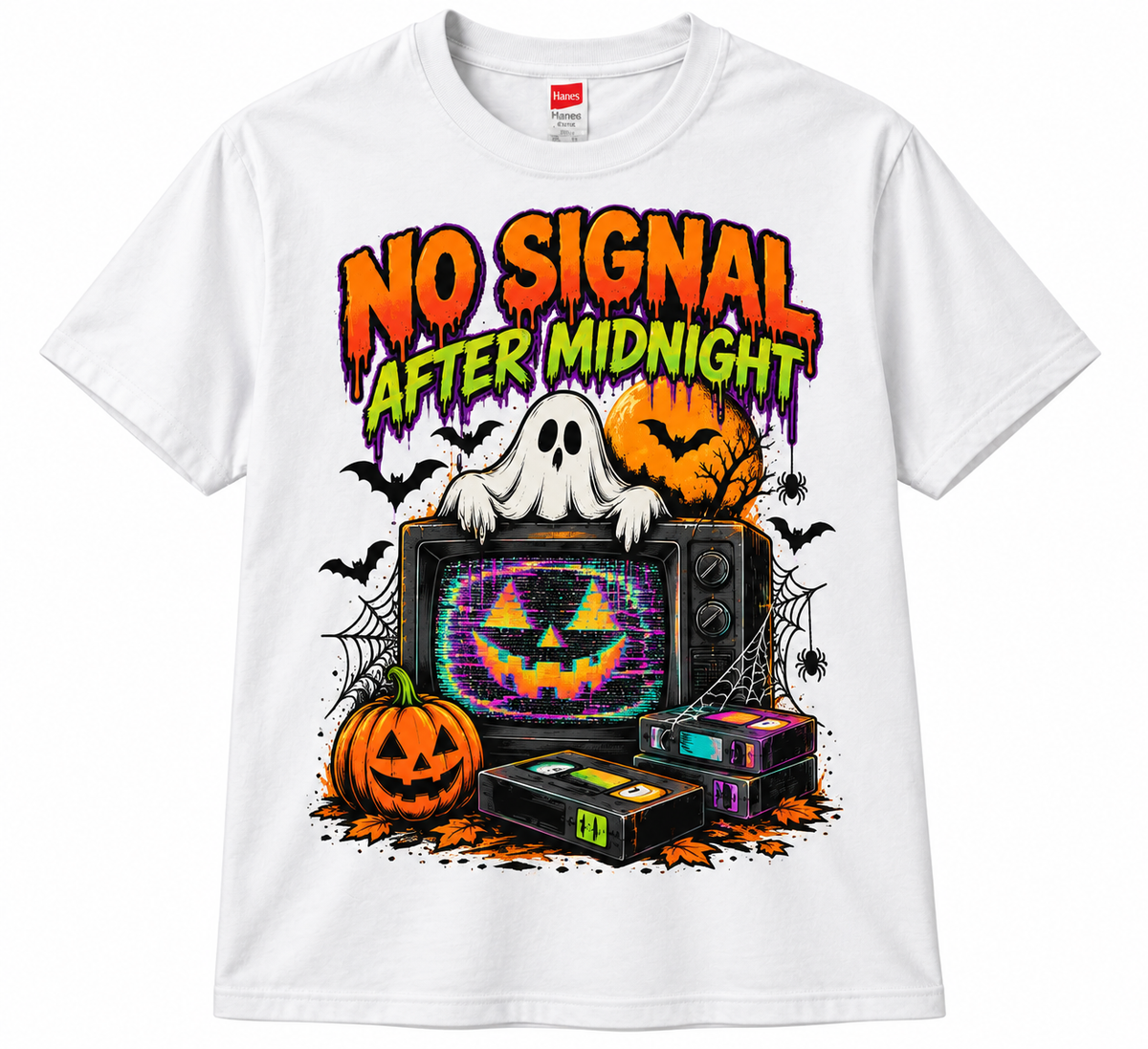 No Signal After Midnight Retro Halloween T-Shirt