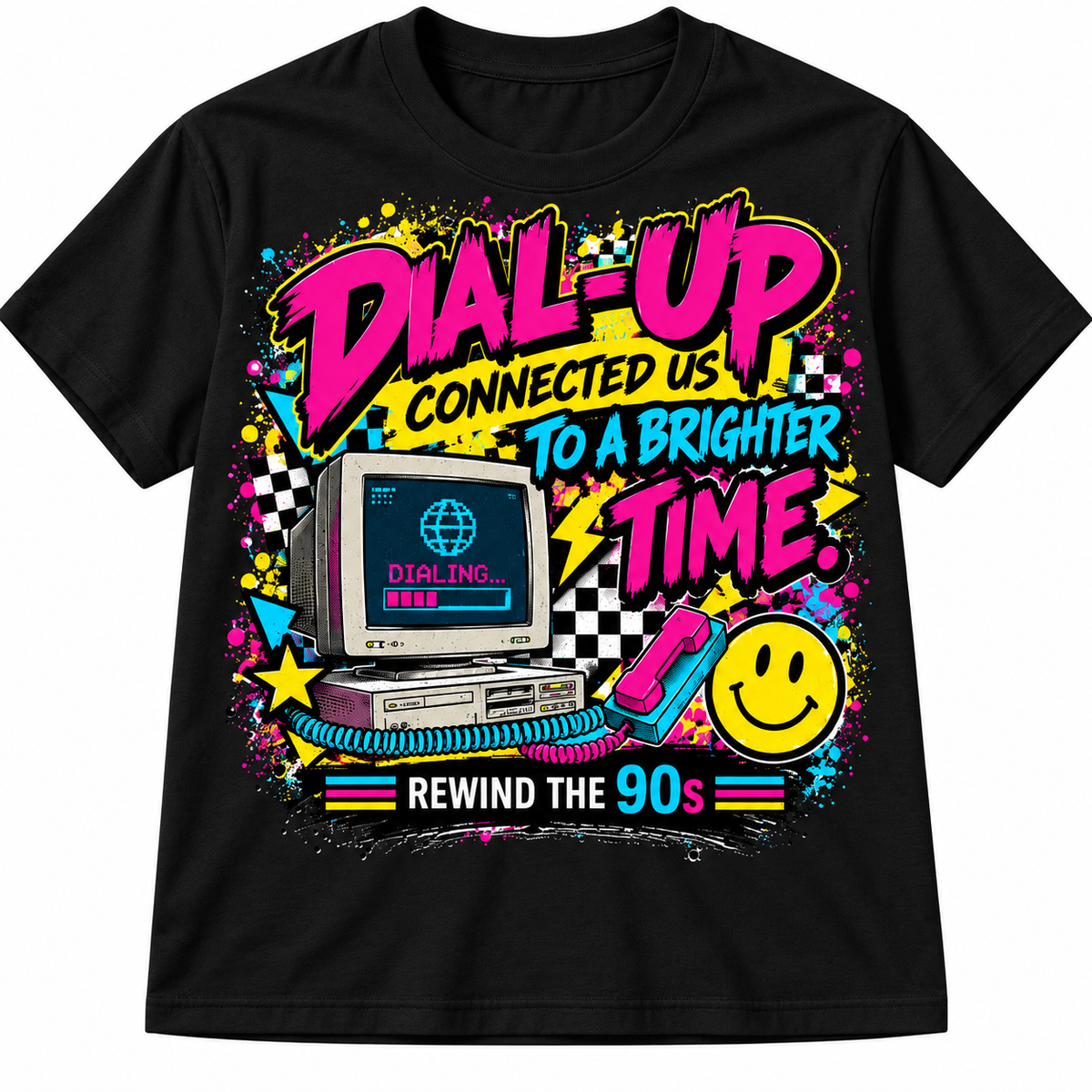Dial-Up Connected Us to a Brighter Time Retro 90s T-Shirt