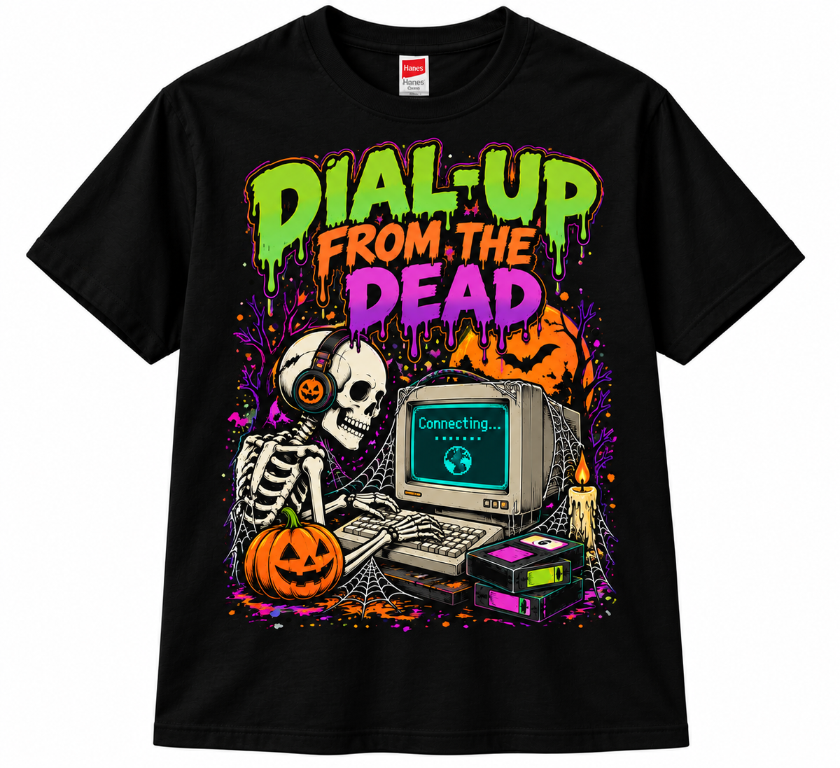 Dial-Up From the Dead Retro Halloween T-Shirt