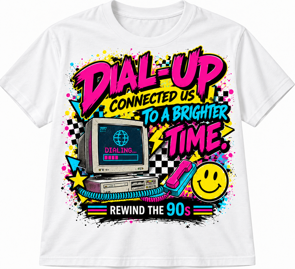 Dial-Up Connected Us to a Brighter Time Retro 90s T-Shirt