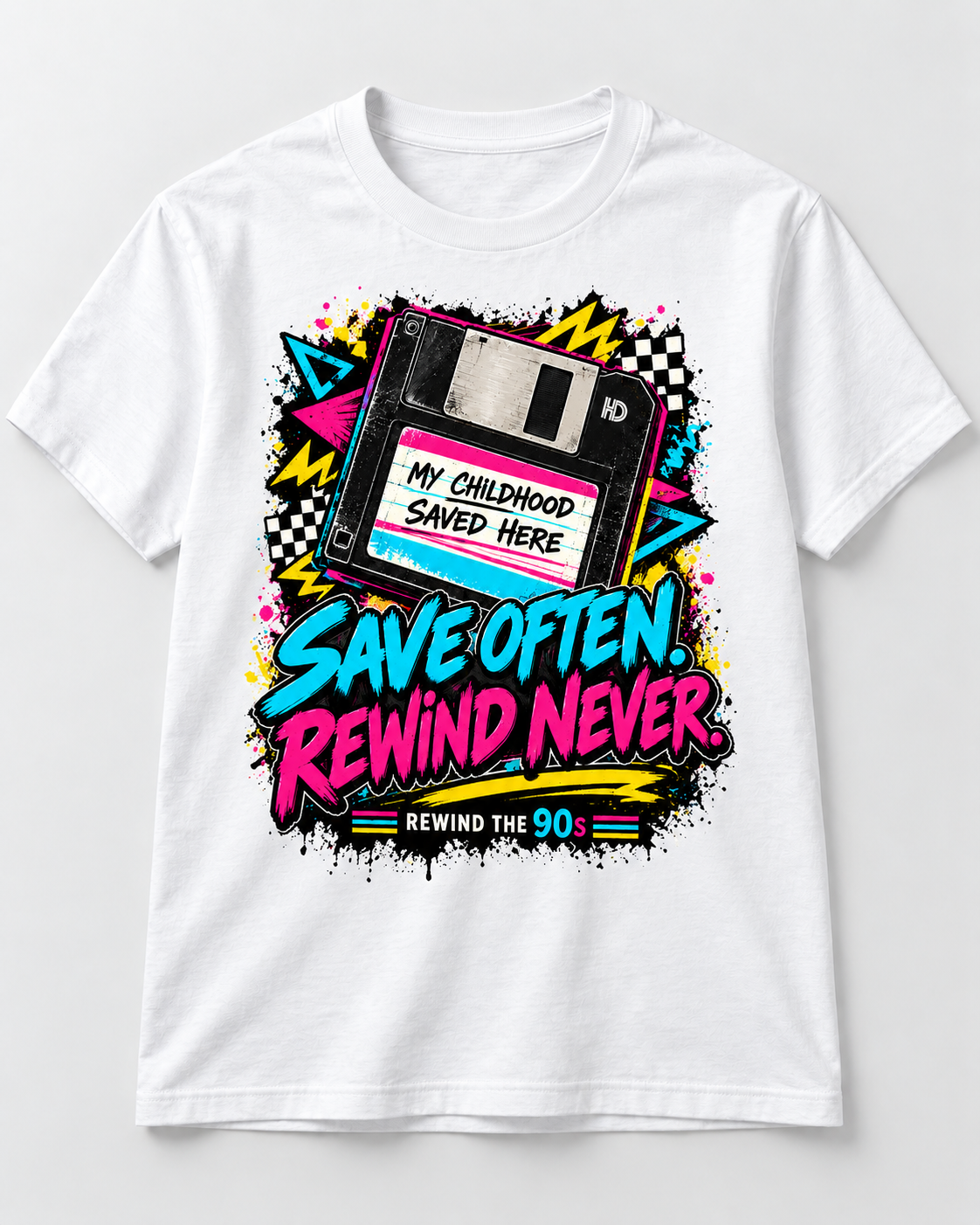 Save Often, Rewind Never Retro 90s T-Shirt