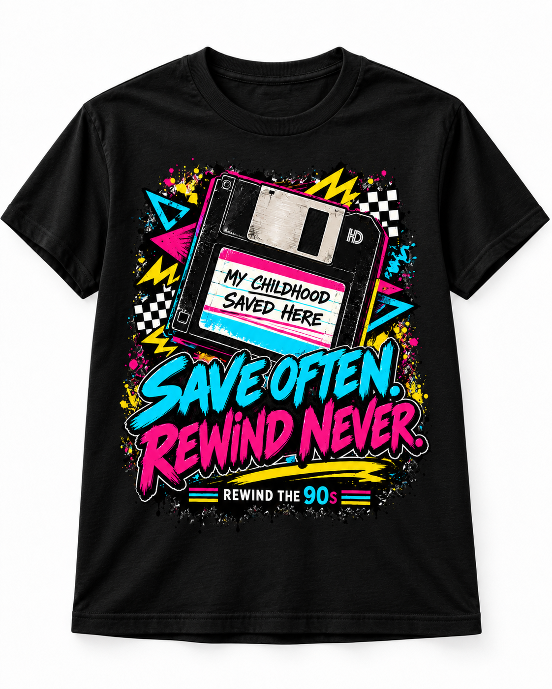 Save Often, Rewind Never Retro 90s T-Shirt