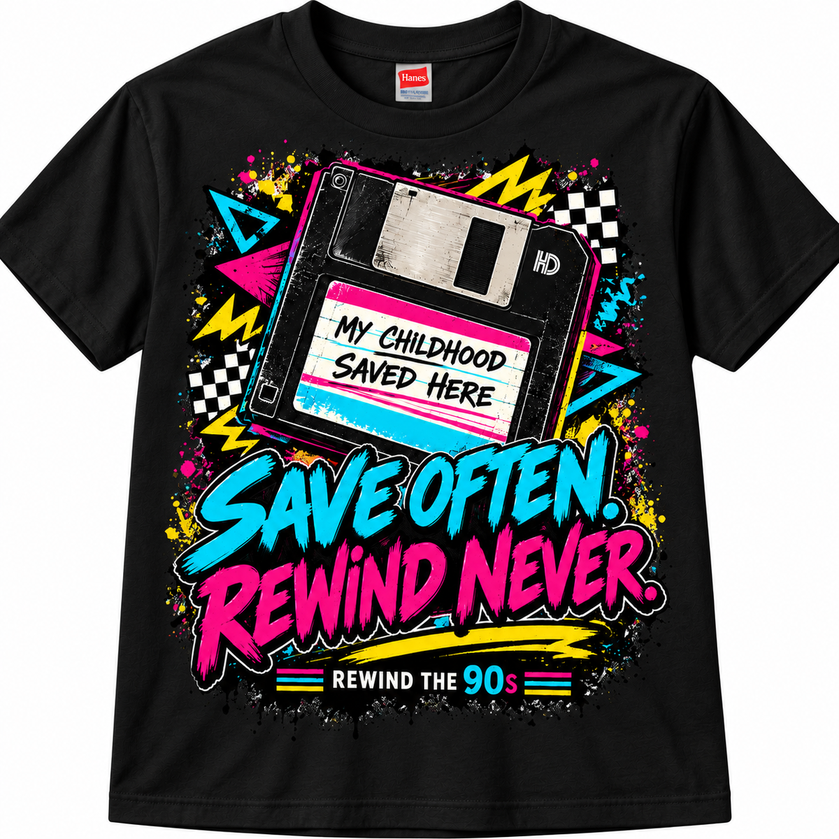 Save Often, Rewind Never Retro 90s T-Shirt