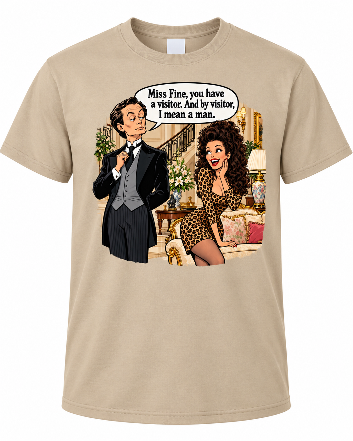 Miss Fine, You Have a Visitor Retro 90s Comedy Graphic Tee – Funny Throwback Shirt
