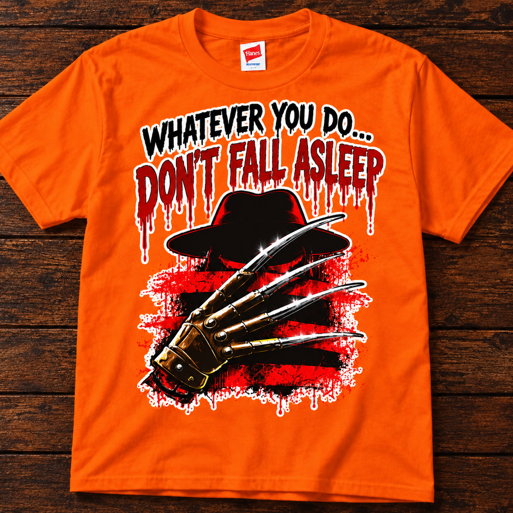 Whatever You Do Don’t Fall Asleep Retro Horror T-Shirt