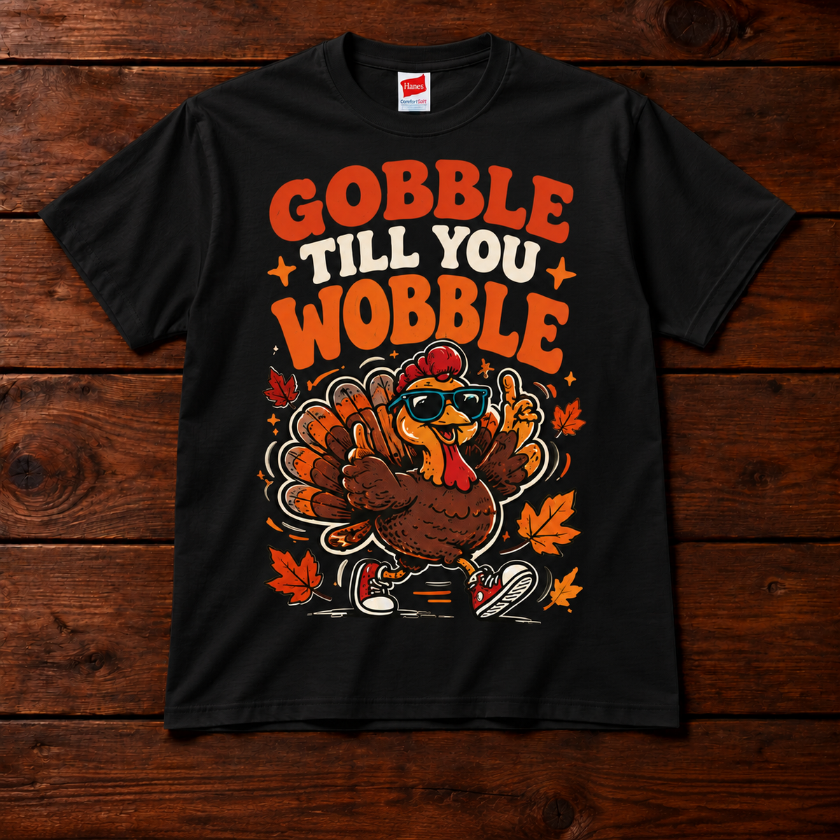 Gobble Till You Wobble Funny Thanksgiving T-Shirt