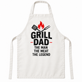 White apron featuring Grill Dad – The Man, The Meat, The Legend