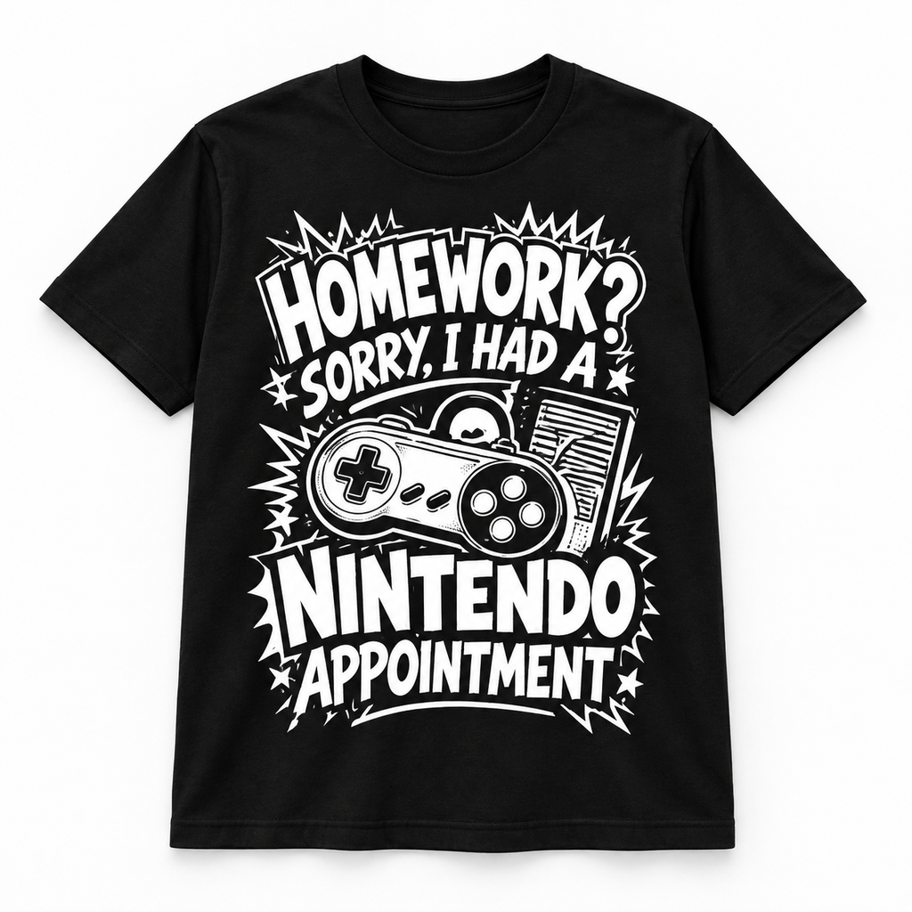 Homework? Sorry, I Had a Nintendo Appointment T-Shirt