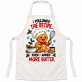 White Christmas apron with I Followed the Recipe Then I Added More Butter artwork