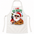 White Christmas apron with I Like Big Batches and I Cannot Lie artwork