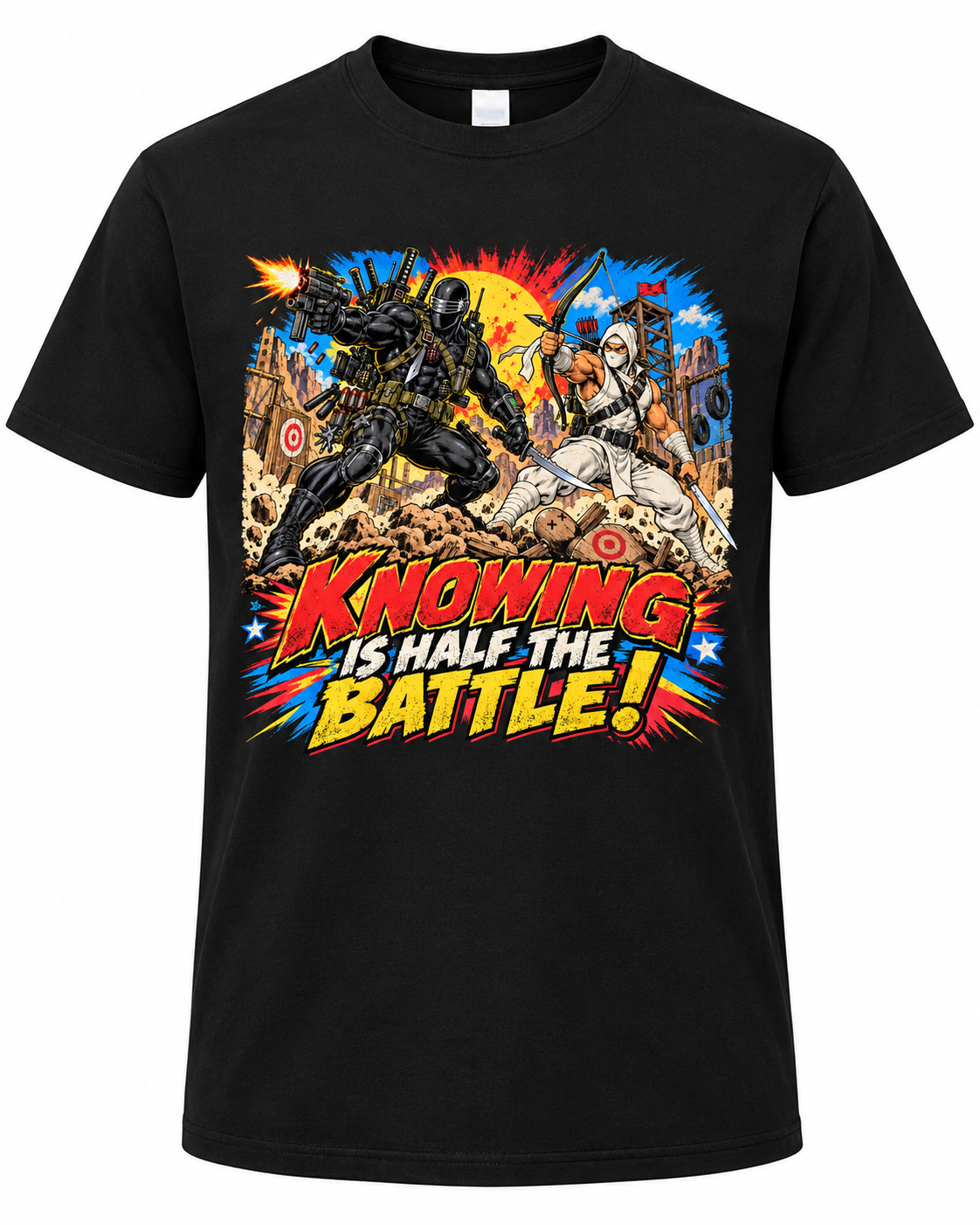 Knowing Is Half the Battle! Retro 80s/90s Action Graphic Tee – Funny Throwback Shirt