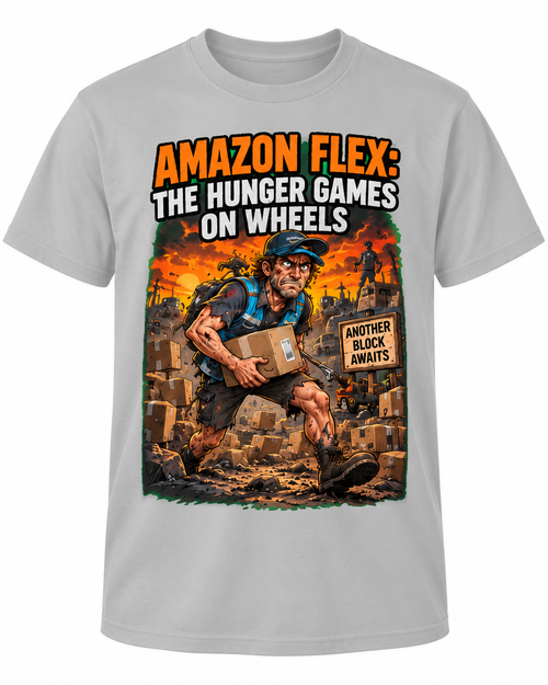 Amazon Flex: The Hunger Games on Wheels shirt mockup