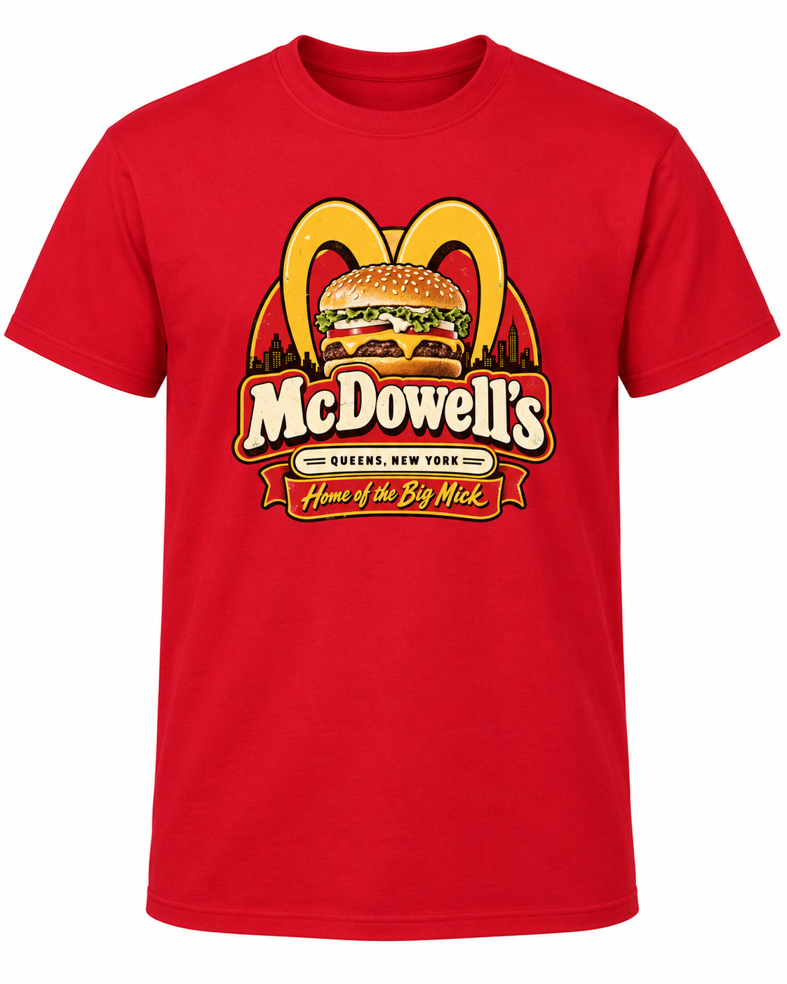 McDowell's Home of the Big Mick – Retro 80s Comedy Graphic T-Shirt