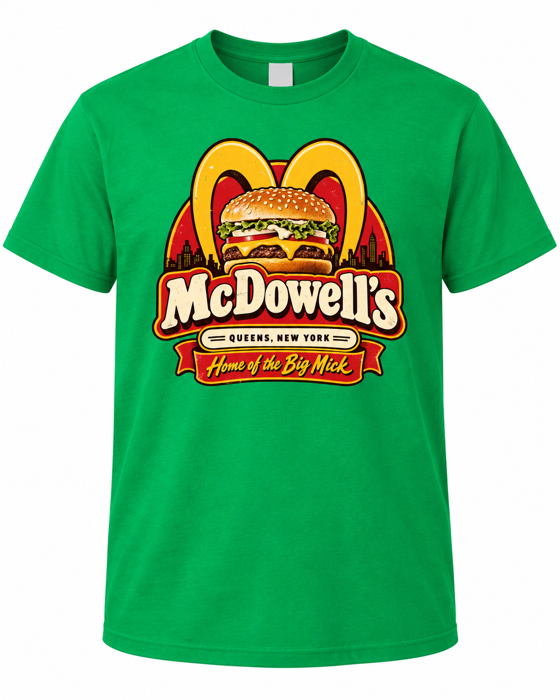 McDowell's Home of the Big Mick – Retro 80s Comedy Graphic T-Shirt