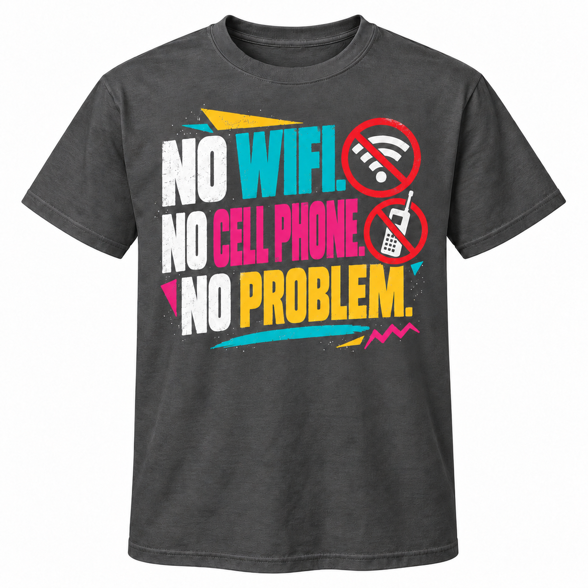 No WiFi, Still Had Friends T-shirt — Charcoal Gray