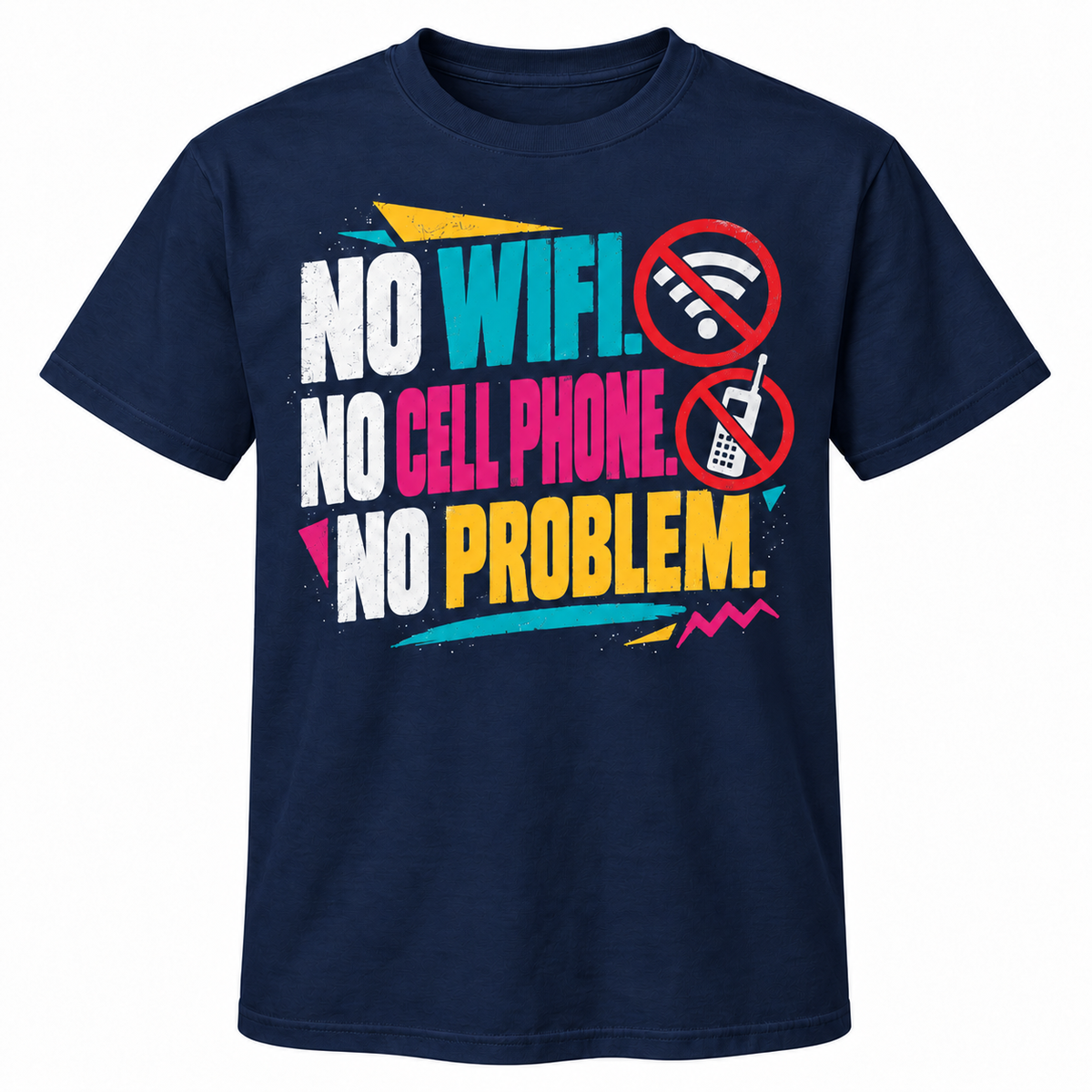 No WiFi, Still Had Friends T-shirt — Navy Blue