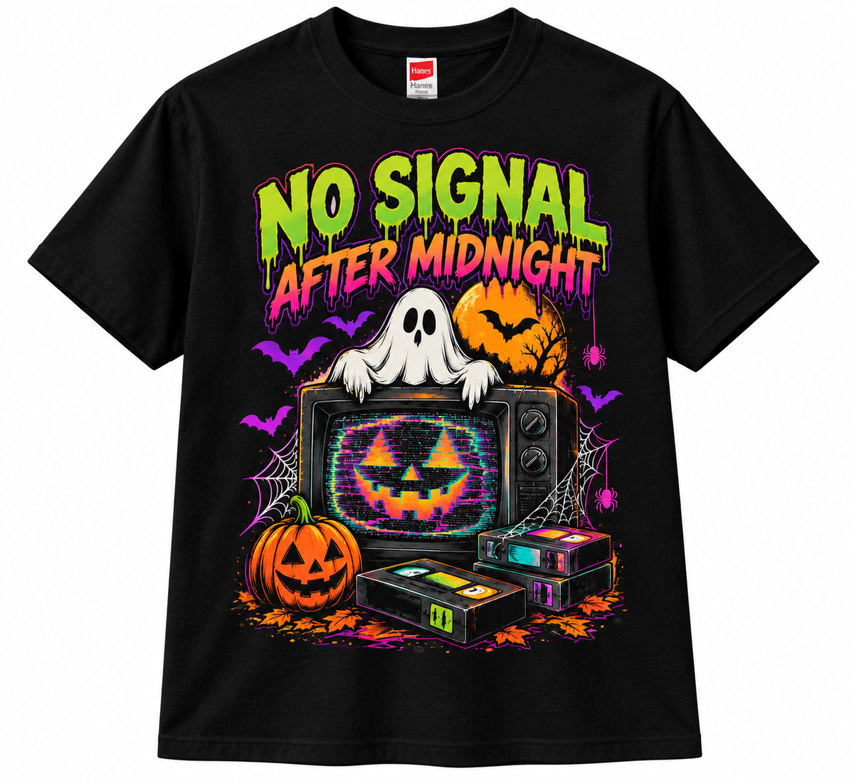 No Signal After Midnight Retro Halloween T-Shirt