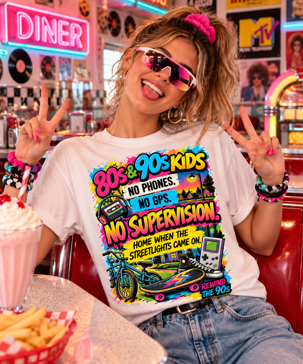 80s & 90s Kids – No Supervision Retro Nostalgia T-Shirt