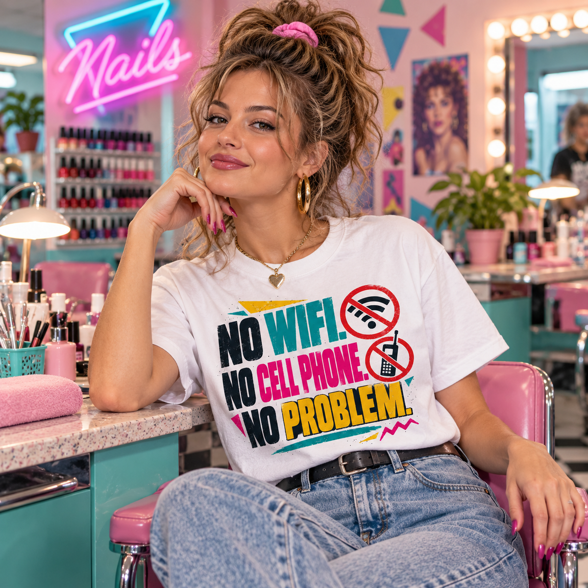 No WiFi, Still Had Friends – 90s Nostalgia T-Shirt