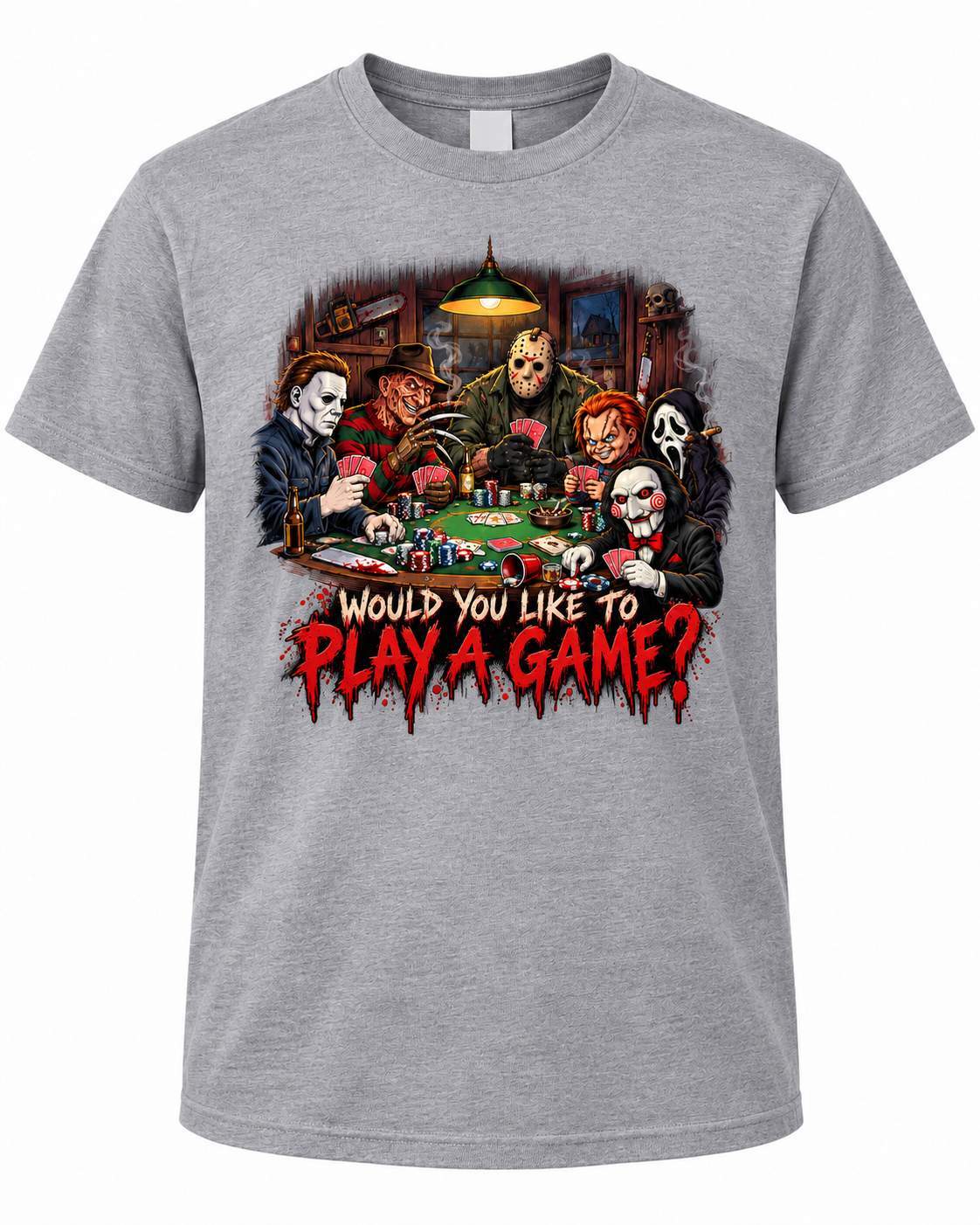 Would You Like to Play a Game? – Retro Horror Graphic T-Shirt