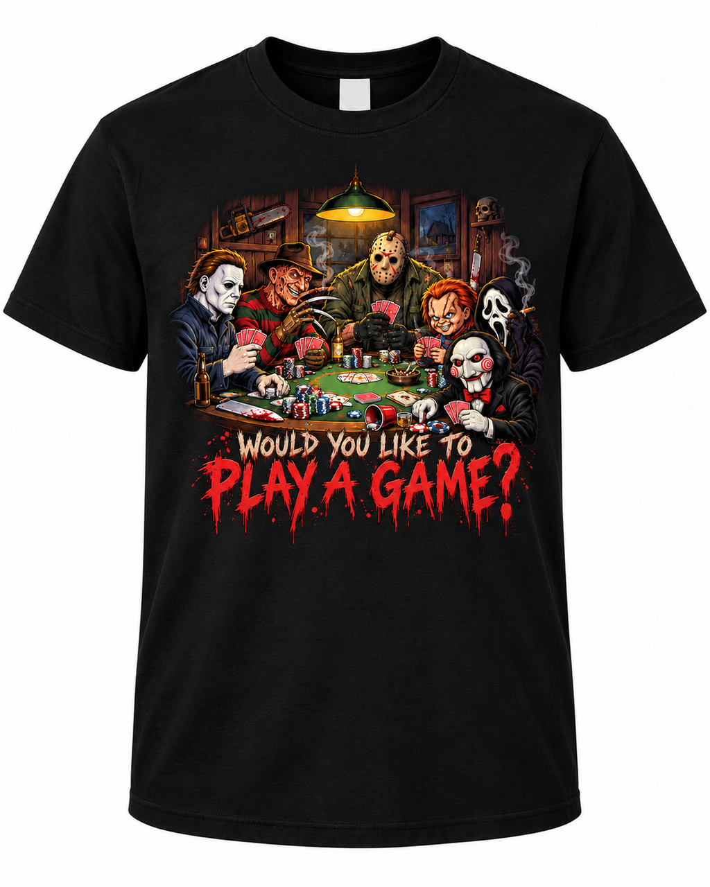 Would You Like to Play a Game? – Retro Horror Graphic T-Shirt