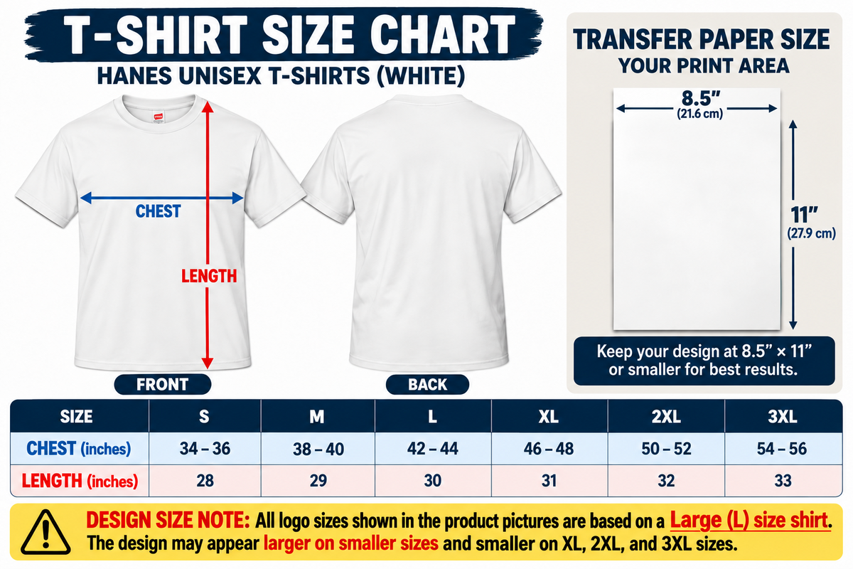 T-shirt size chart