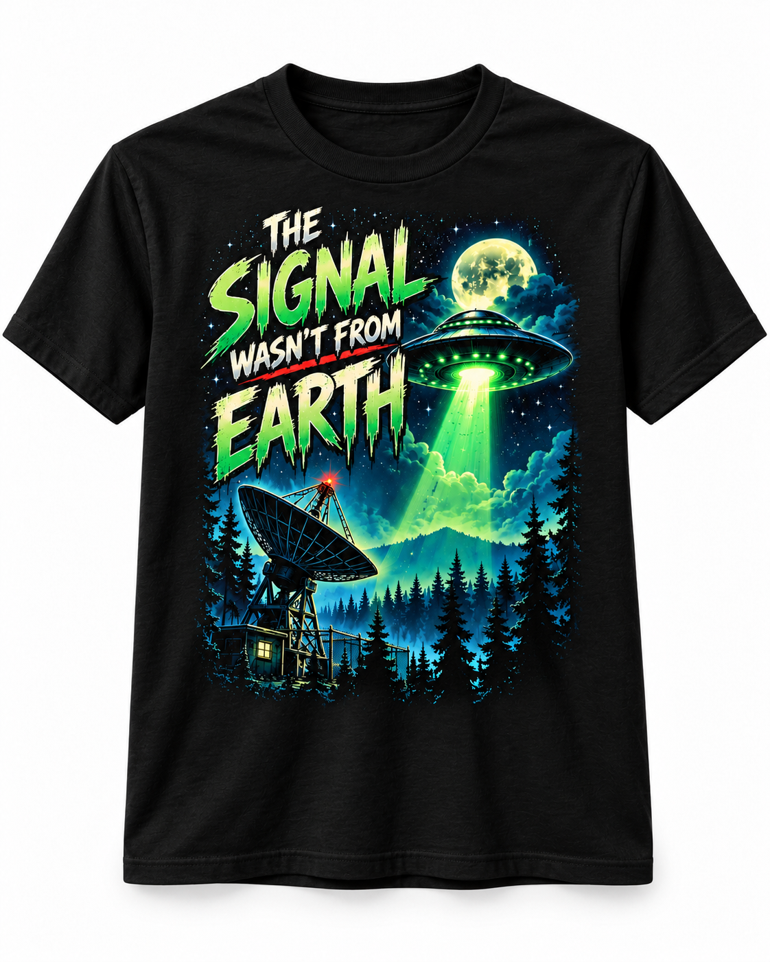 The Signal Wasn’t From Earth – Retro 90s UFO Graphic T-Shirt