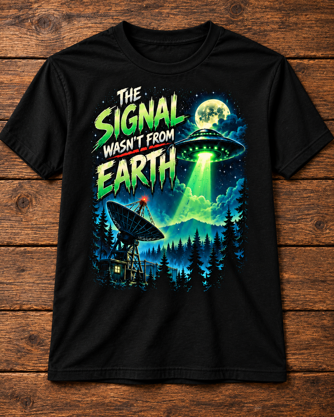 The Signal Wasn’t From Earth – Retro 90s UFO Graphic T-Shirt