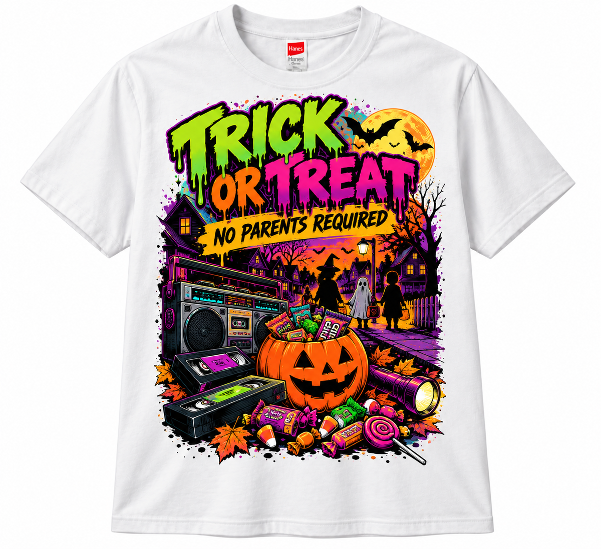 Trick or Treat Retro 90s Halloween T-Shirt