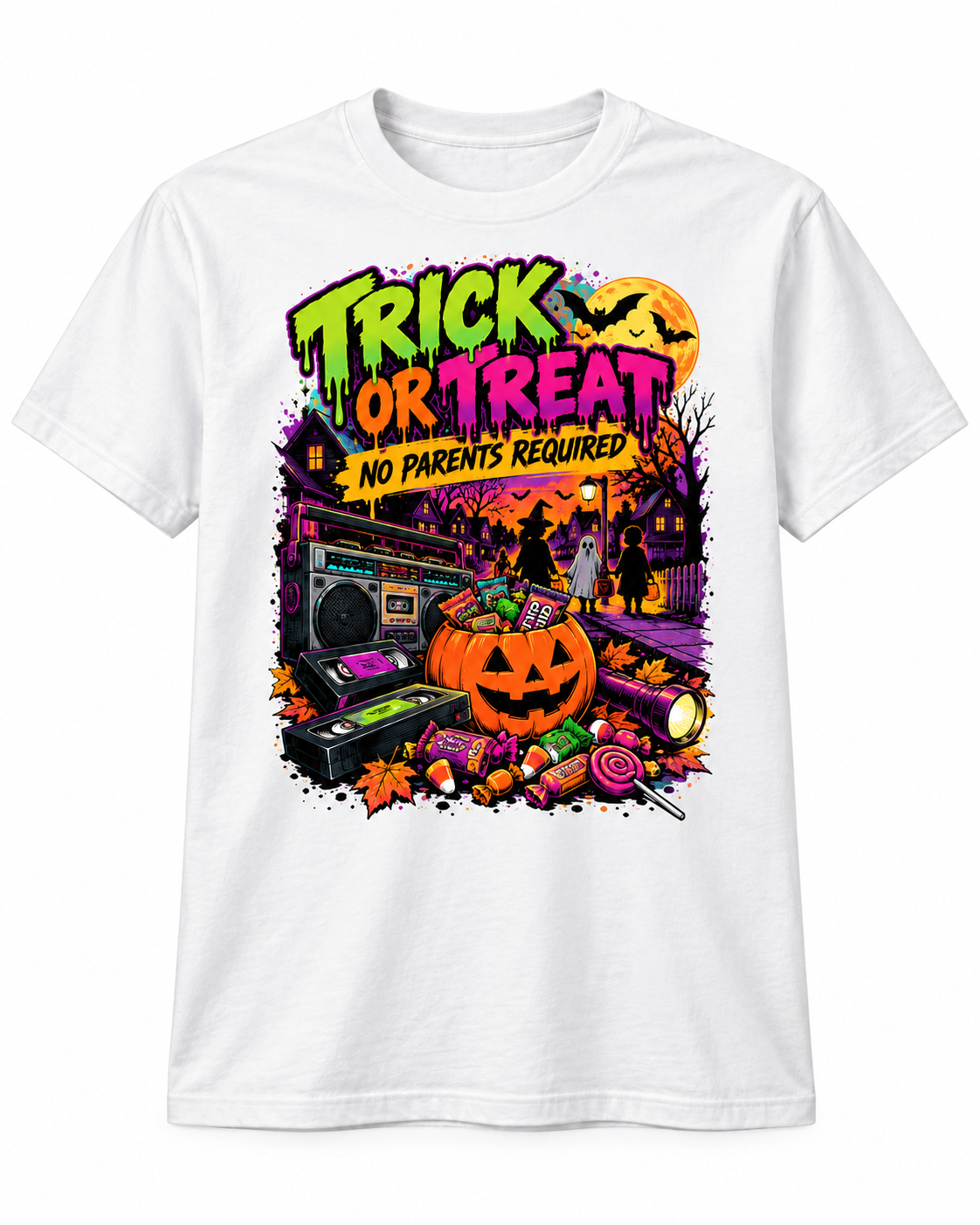 Trick or Treat Retro 90s Halloween T-Shirt