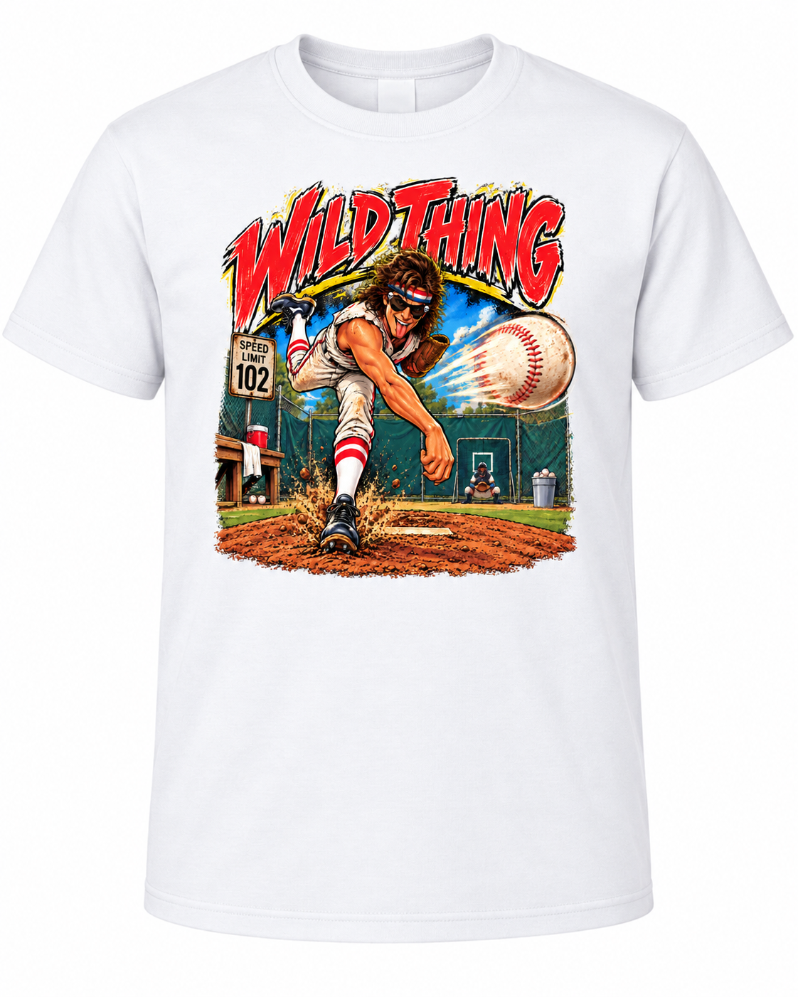 Wild Thing! Retro 80s Baseball Graphic Tee – Funny Throwback Shirt